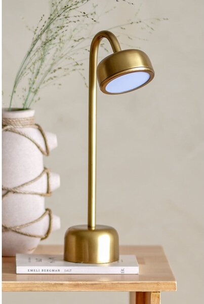 Lampa stołowa LED w kolorze złota ze ściemniaczem i metalowym kloszem (wysokość 35,5 cm) Niko – Bloomingville