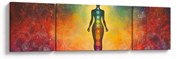 Obraz - Kobieta i czakry (170x50 cm)
