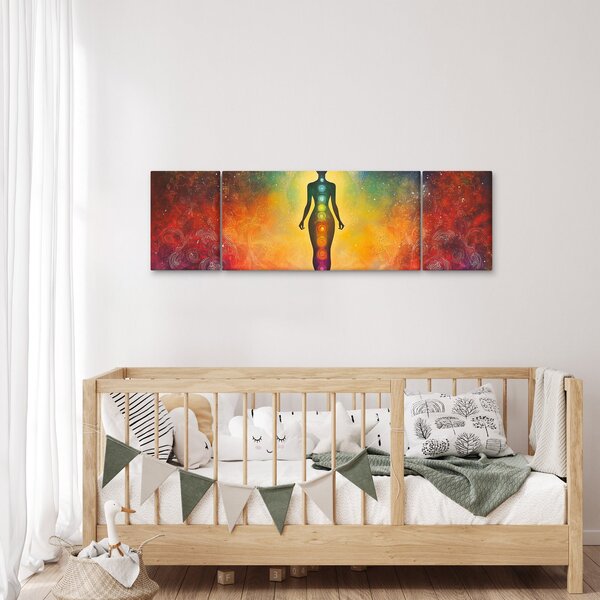 Obraz - Kobieta i czakry (170x50 cm)