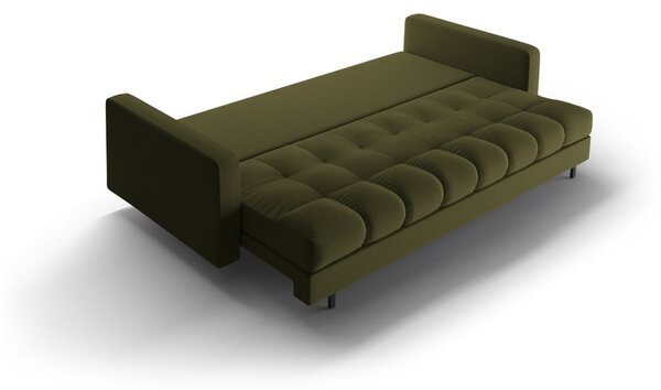 Zielona rozkładana sofa ze schowkiem 222 cm Bali – Cosmopolitan Design