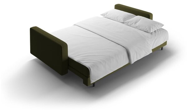 Zielona rozkładana sofa ze schowkiem 222 cm Bali – Cosmopolitan Design