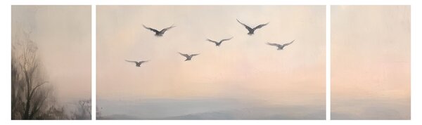 Obraz - Stado ptaków (170x50 cm)