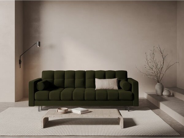 Zielona rozkładana sofa ze schowkiem 222 cm Bali – Cosmopolitan Design