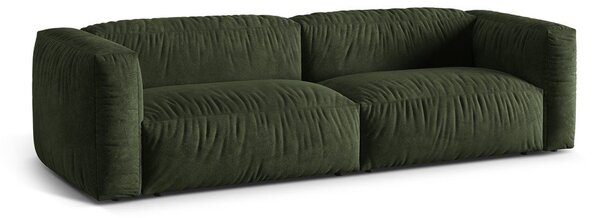 Zielona aksamitna sofa modułowa 240 cm Martina – Micadoni