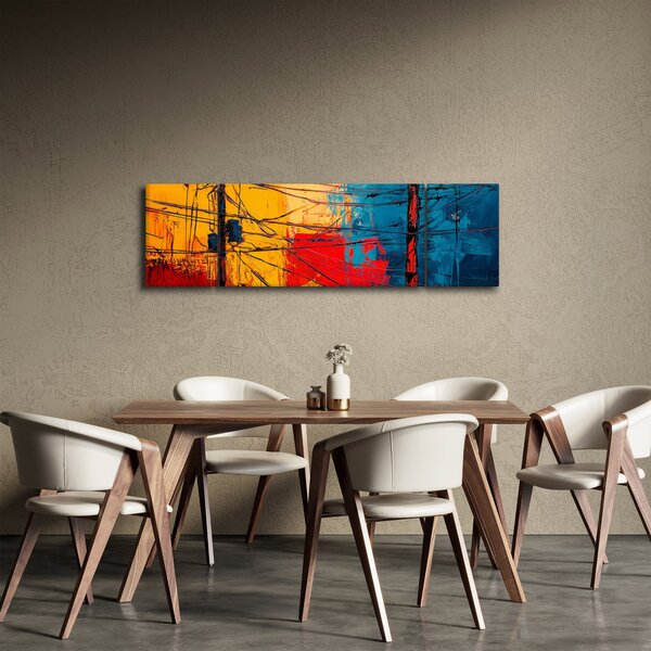 Obraz - Abstrakcyjne linie elektryczne (170x50 cm)