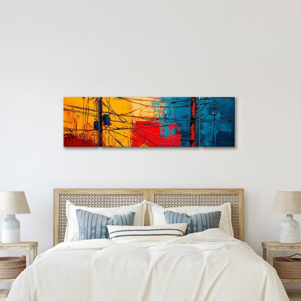 Obraz - Abstrakcyjne linie elektryczne (170x50 cm)
