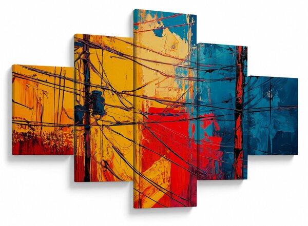 Obraz - Abstrakcyjne linie elektryczne (125x70 cm)