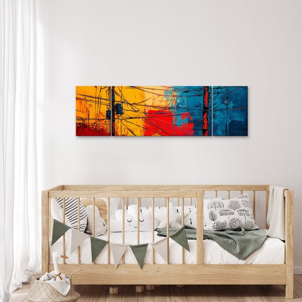Obraz - Abstrakcyjne linie elektryczne (170x50 cm)