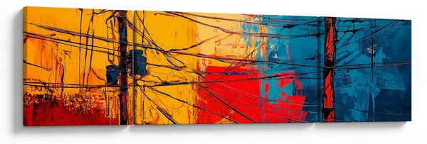 Obraz - Abstrakcyjne linie elektryczne (170x50 cm)