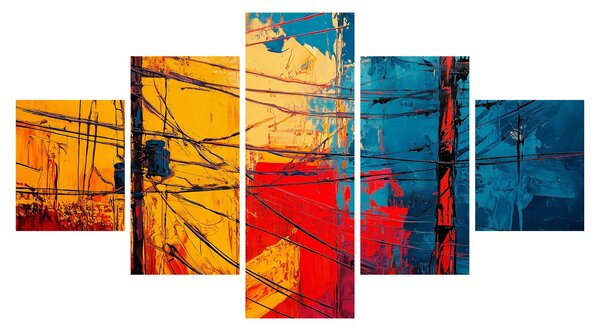 Obraz - Abstrakcyjne linie elektryczne (125x70 cm)
