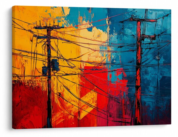Obraz - Abstrakcyjne linie elektryczne (70x50 cm)