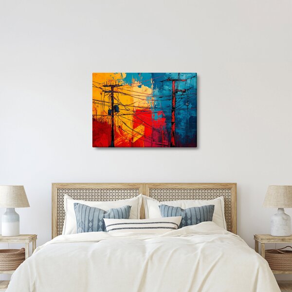 Obraz - Abstrakcyjne linie elektryczne (70x50 cm)