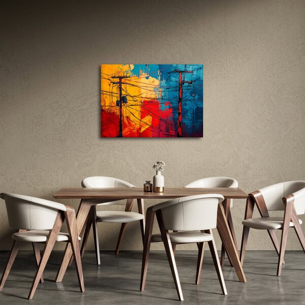Obraz - Abstrakcyjne linie elektryczne (70x50 cm)
