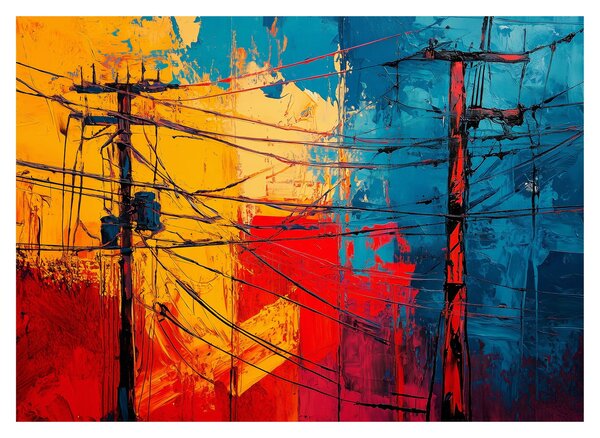 Obraz - Abstrakcyjne linie elektryczne (70x50 cm)