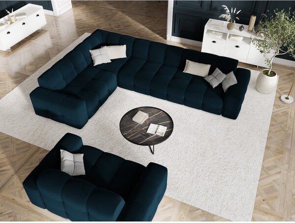Ciemnoniebieska aksamitna sofa 156 cm Kendal – Micadoni Home