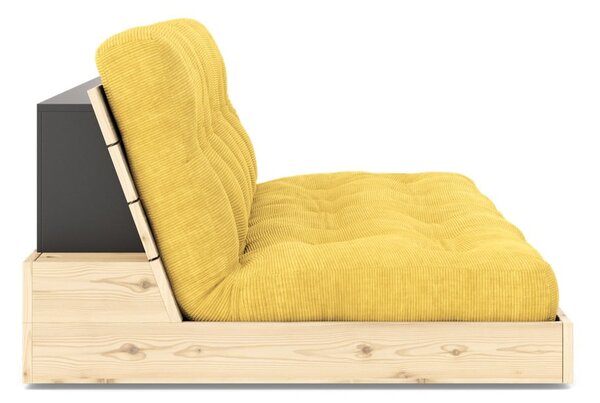 Żółta sztruksowa rozkładana sofa 196 cm Base – Karup Design