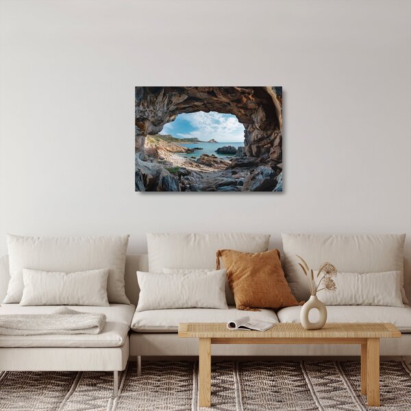 Obraz na szkle - Jaskinia przy morzu (70x50 cm)