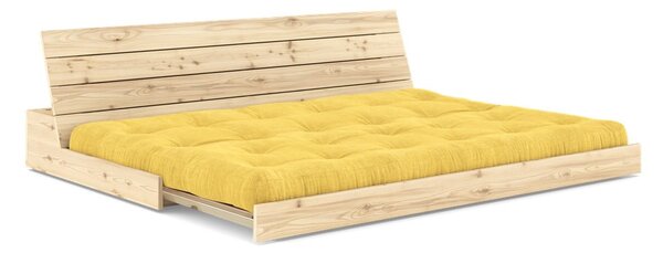 Żółta sztruksowa rozkładana sofa 196 cm Base – Karup Design