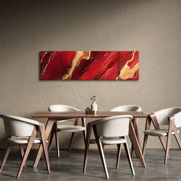 Obraz - Czerwono-złoty marmur (170x50 cm)