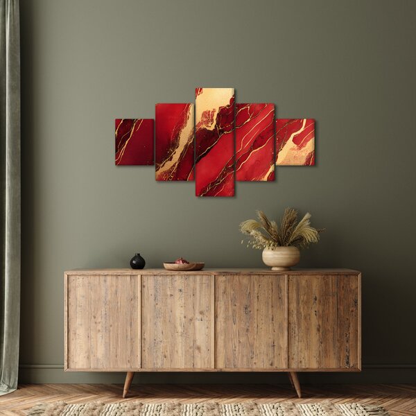 Obraz - Czerwono-złoty marmur (125x70 cm)