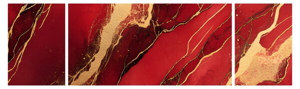 Obraz - Czerwono-złoty marmur (170x50 cm)