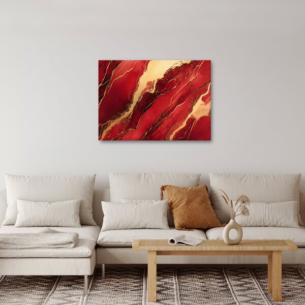 Obraz - Czerwono-złoty marmur (70x50 cm)
