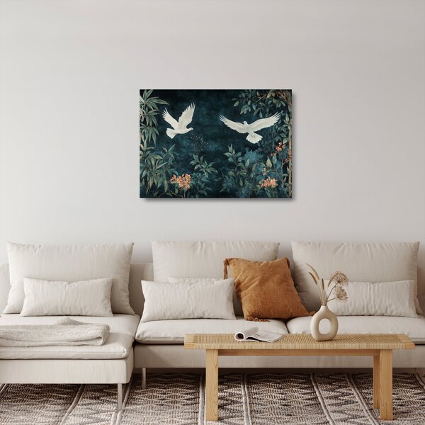 Obraz na szkle - Dwa gołębie (70x50 cm)