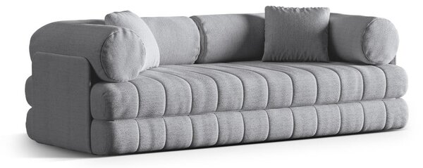 Jasnoszara rozkładana sofa z materiału bouclé 206 cm Kemi – Cosmopolitan Design