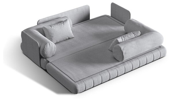 Jasnoszara rozkładana sofa z materiału bouclé 206 cm Kemi – Cosmopolitan Design