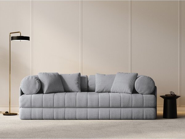 Jasnoszara rozkładana sofa z materiału bouclé 206 cm Kemi – Cosmopolitan Design