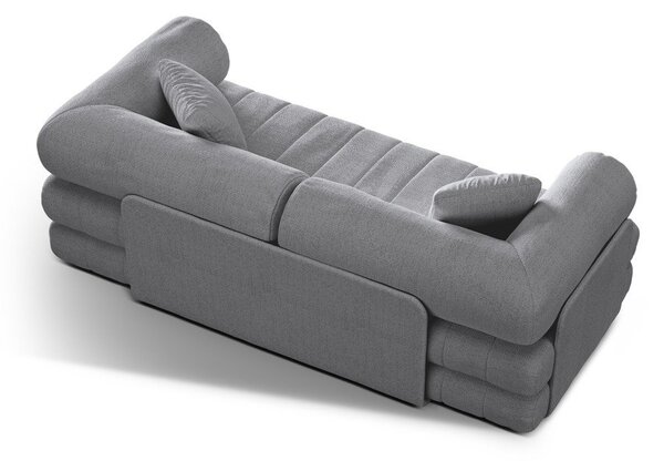 Jasnoszara rozkładana sofa z materiału bouclé 206 cm Kemi – Cosmopolitan Design