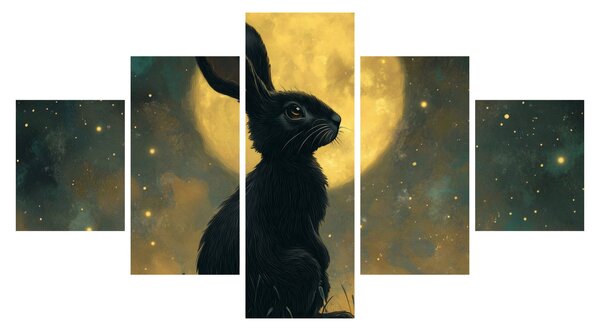 Obraz - Zając z księżycem (125x70 cm)
