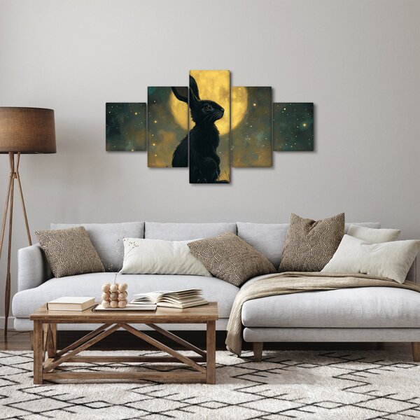 Obraz - Zając z księżycem (125x70 cm)