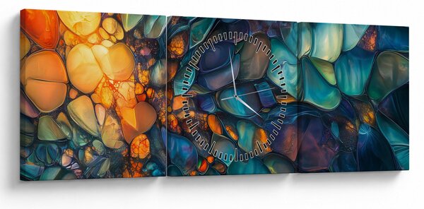Obraz - Szklana mozaika (z zegarem) (90x30 cm)