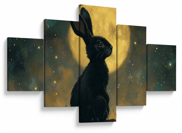 Obraz - Zając z księżycem (125x70 cm)
