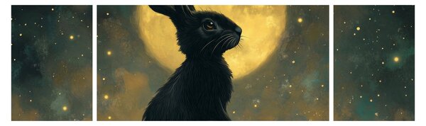 Obraz - Zając z księżycem (170x50 cm)