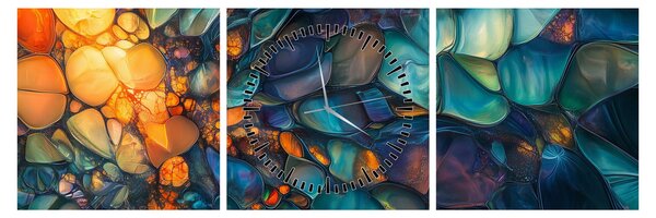 Obraz - Szklana mozaika (z zegarem) (90x30 cm)