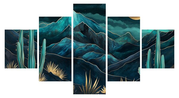 Obraz - Turkusowa noc (125x70 cm)