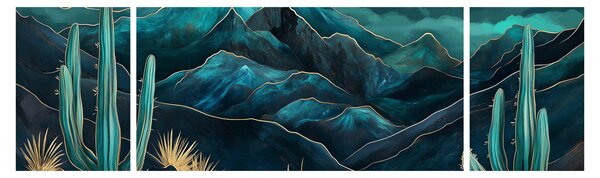 Obraz - Turkusowa noc (170x50 cm)