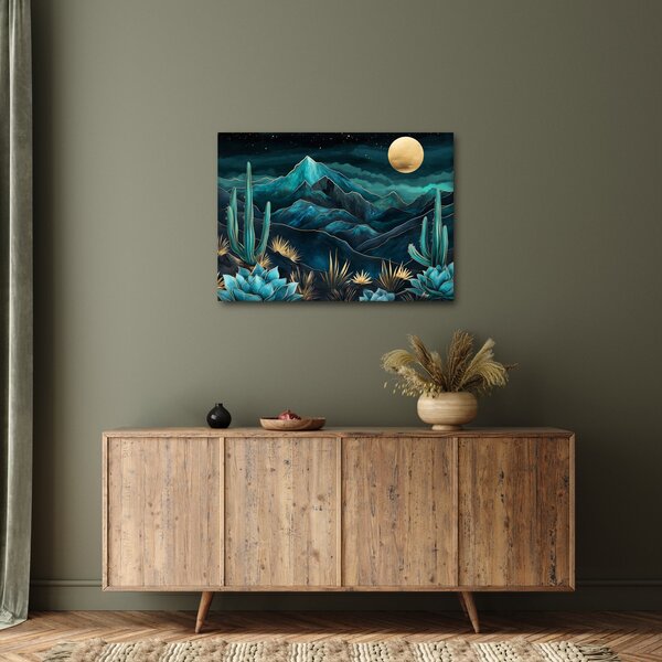 Obraz - Turkusowa noc (70x50 cm)
