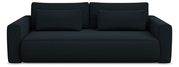 Ciemnoniebieska aksamitna rozkładana/ze schowkiem sofa 238 cm Kapua – Makamii