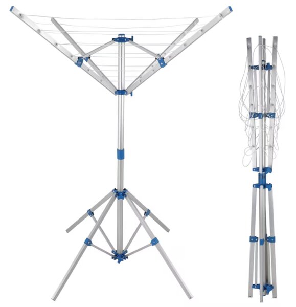 Stojak na pranie z aluminium FALCO, 103×168 cm, srebrny Monzana