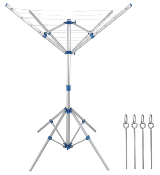 Stojak na pranie z aluminium FALCO, 103×168 cm, srebrny Monzana