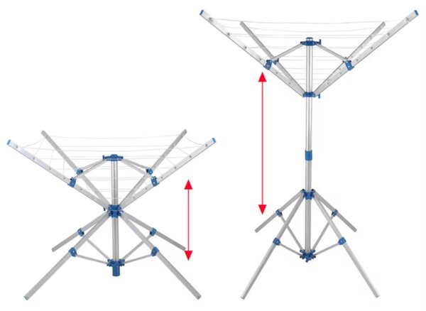 Stojak na pranie z aluminium FALCO, 103×168 cm, srebrny Monzana