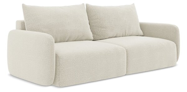Kremowa rozkładana/ze schowkiem sofa 238 cm Kalena – Makamii