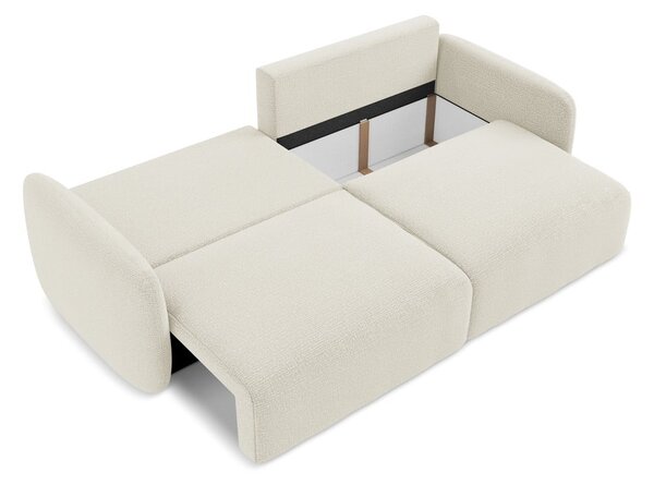 Kremowa rozkładana/ze schowkiem sofa 238 cm Kalena – Makamii