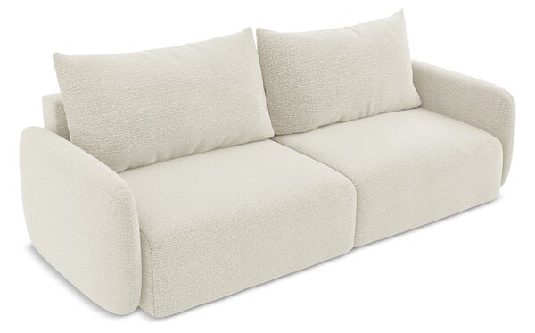 Kremowa rozkładana/ze schowkiem sofa 238 cm Kalena – Makamii