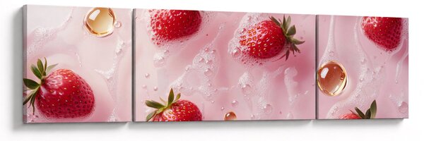 Obraz - Truskawki w bąbelkach (170x50 cm)