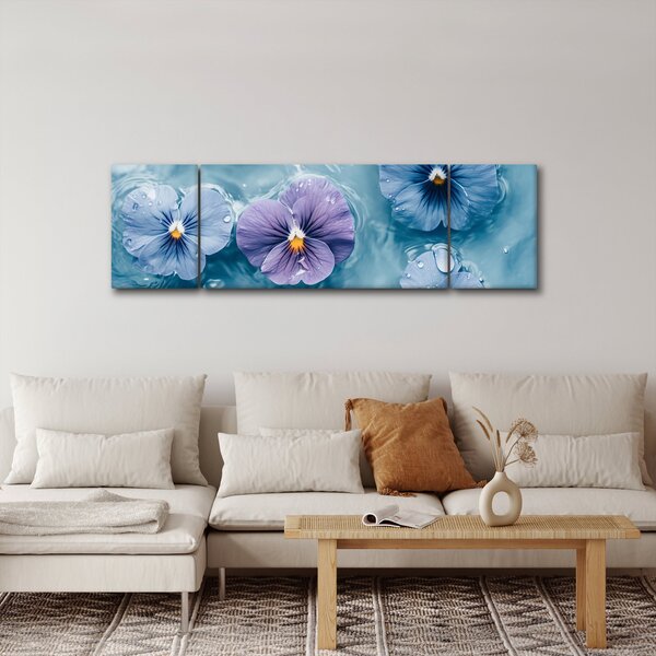 Obraz - Fiołki w wodzie (170x50 cm)
