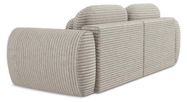 Jasnobrązowa sztruksowa rozkładana sofa ze schowkiem 266 cm Kini – Makamii